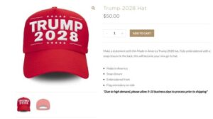 امریکی صدر کے اسٹور پر 'ٹرمپ 2028' مرچ برائے فروخت