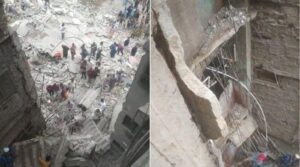 کراچی کے لیاری میں عمارت کے گرتے ہی کم از کم چھ زخمی